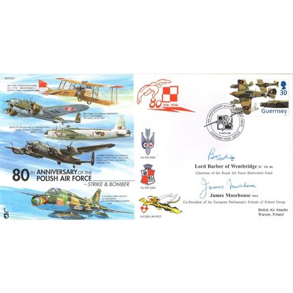 James Moorhouse Polish Poland Air Force MULTI Hand Signed FDC