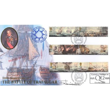 Battle Of Trafalgar Carried On Board QE2 Frank Nowosielski Hand Signed FDC