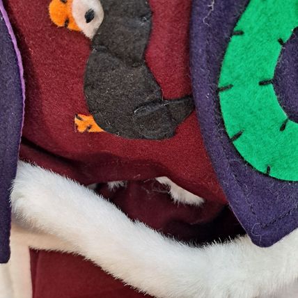 Vintage ZCMI PENGUIN 3D PLUSH CHRISTMAS STOCKING 22" Bird Felt