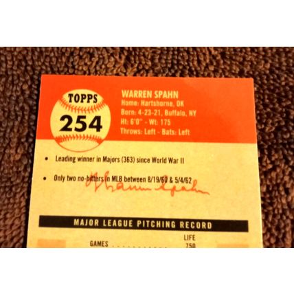 2022 Topps Chrome # 254 Warren Spahn Pitcher Milwaukee Braves 9.0 Mint Or Better