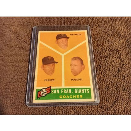 1960 Topps # 469 San Francisco Giants Coaches EX/MT Condition No Creases