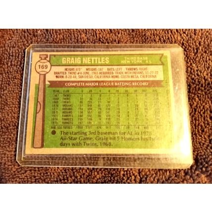 1976 Topps #169 All Star 3rd Base Graig Nettles EX/MT Condition No Creases (CJ)