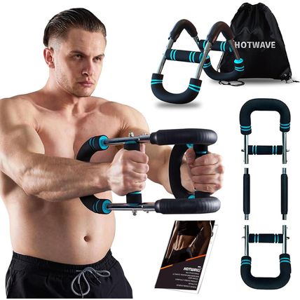 HOTWAVE Twister Arm Exerciser,Adjustable Spring Workout Bar, Forearm Triceps Che