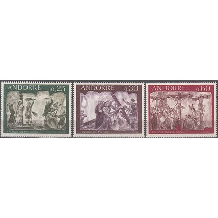 Andorre Français 1968 Michel 211 - 213 Neuf ** Cote (2008) 4.90 € Fresques