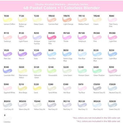 Ohuhu Pastel Markers Brush Tip - 48 Pastel Colors Double Tipped, Marker Set of H