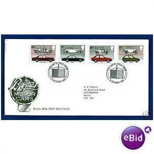 GB 1982 British Motor Cars First Day Cover FDC Crewe SG 1198-1201