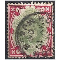 1902 SG257 1/- Dull Green & Carmine Good+/Fine Used ..