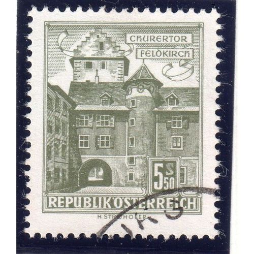 1957 AUSTRIA sg1318 5.50s DEEP OLIVE FINE USED (GAP1)