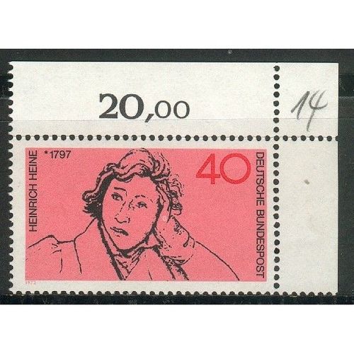 Germany 1972 - SG1644 - 175th Birth Anniv of Heinrich Heine - Poet (unused)