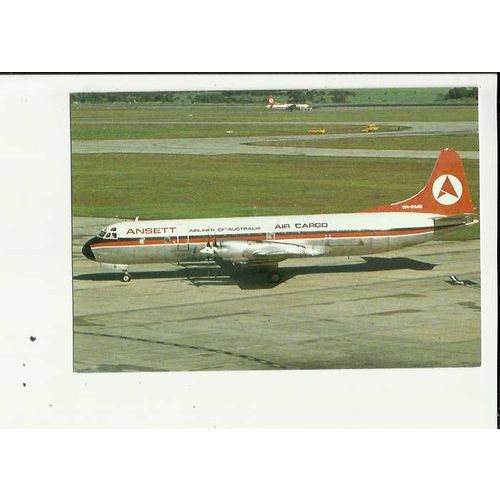 Aviation ANSETT AIR CARGO L188 ELECTRA Postcard by Fourcolour (FCV 3004)