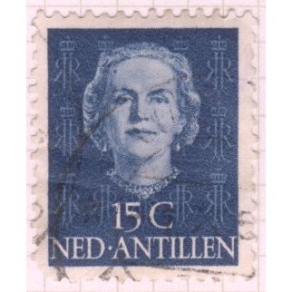 Netherlands Antilles 1950 - 15c blue - Queen Juliana - used