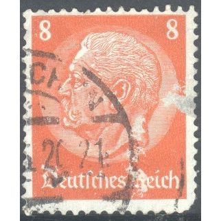 Germany 1934 - 8pf orange red - President Von Hindenburg - used 6