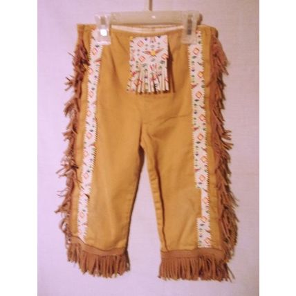 Vintage 1950s Childs Embroidered Native American Costume Walls of Texas Sz 3
