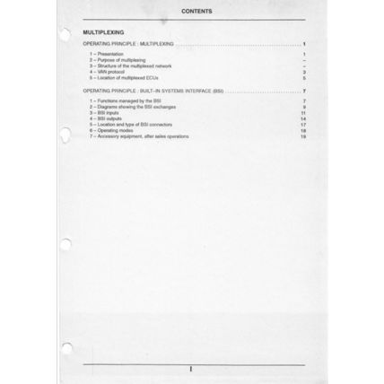 Citroen Xsara Picasso Diagnosis Service Manual Multiplexing BSI 99 BRE0617GB PDF