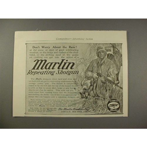 1909 Marlin Repeating Shotgun Gun Ad - Don't Worry