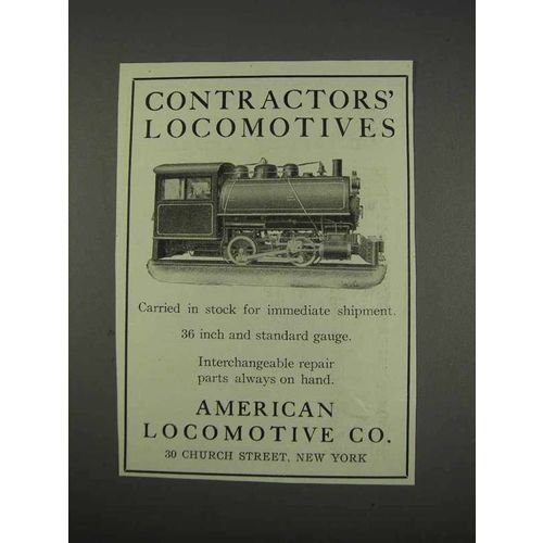 1911 American Locomotive Company Ad - Contractors'