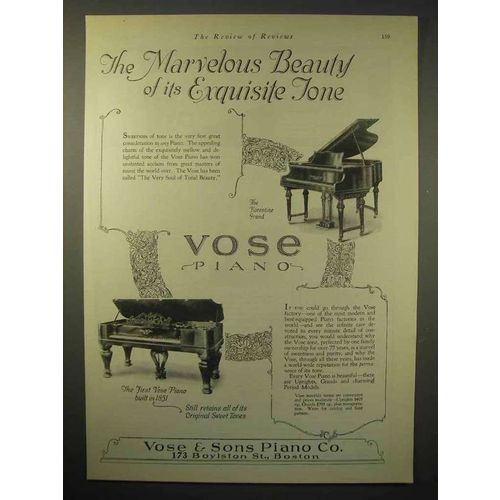 1929 Vose Florentine Grand Piano Ad - Exquisite Tone