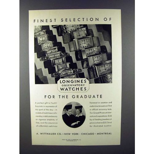 1930 Longines Watch Ad - Finest Selection