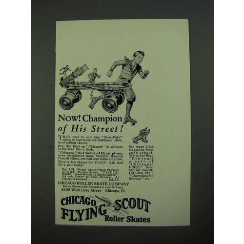 1931 Chicago Flying Scout Roller Skates Ad - Champion