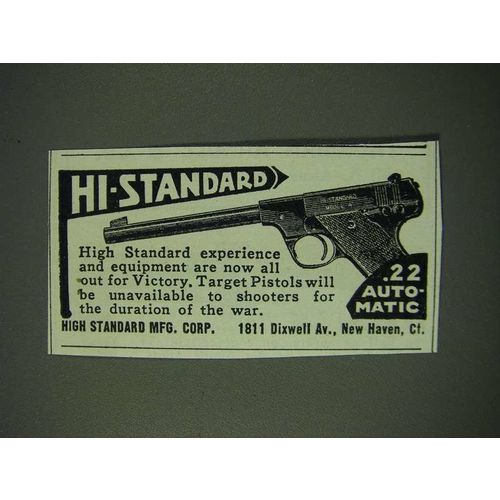 1945 Hi-Standard .22 Autotmatic Pistol Ad - NICE