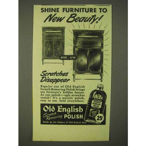 1945 Old English Scratch Removing Polish Ad - Beauty