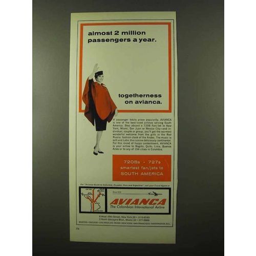 1966 Avianca Airline Ad - Almost 2 Million Passengers