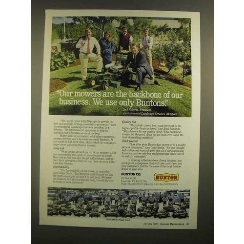 1988 Bunton Mowers Ad - The Backbone of our Business