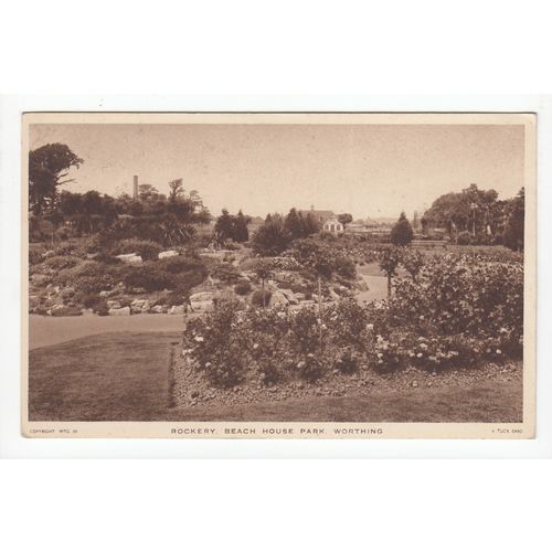 Rockery Beach House Park Worthing Postcard West Sussex WTG54