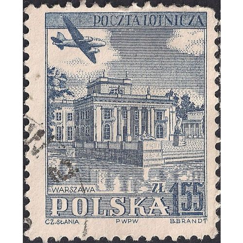 POLAND, AIR, Ilyushin II-12 over Warsaw, blue 1954, 1.55 Zl