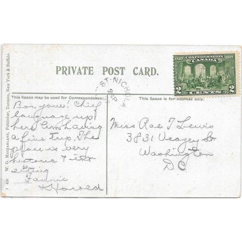 St. Nicolas, Quebec split ring cancel, 1927,