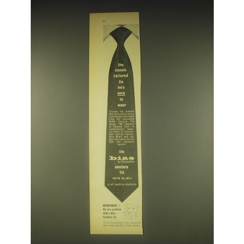 1962 Tern-Consulate Bias Couture Tie Ad - The classic tailored tie