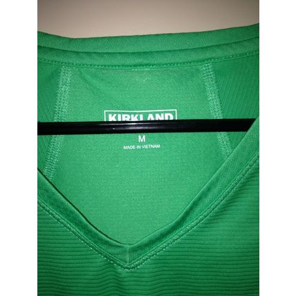 KIRKLAND SIGNATURE Women's Green V-neck Athletic Workout Active-Wear Top Size:M