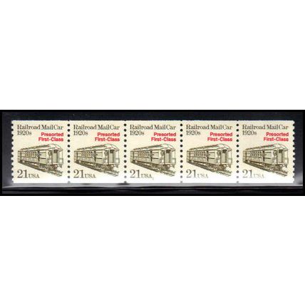 2265 21c Mail Car Very Fine MNH Dry Gum PNC 2/5 X1268