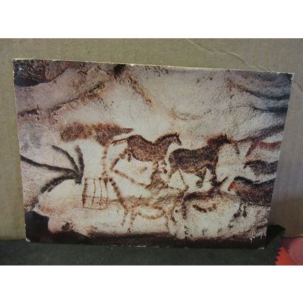 GROTTE DE LASCAUX, FRANCE used postcard 1980 pm.. cave paintings horses