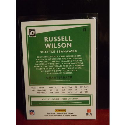 2020 Donruss Optic RUSSELL WILSON (Seattle Seahawks) #89