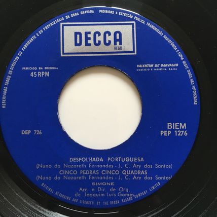 SIMONE - DESFOLHADA PORTUGUESA (PORTUGESE 7" VINYL, 1969)