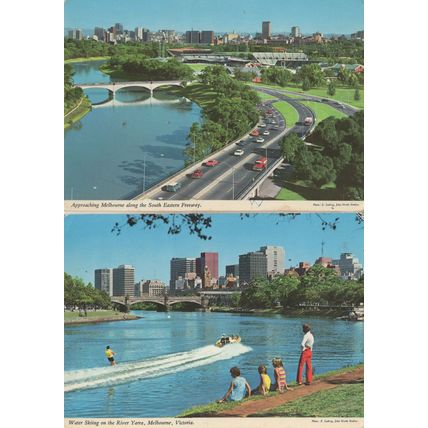 Water Skiing Sports River Yarra Melbourne Australia 2x Postcard s