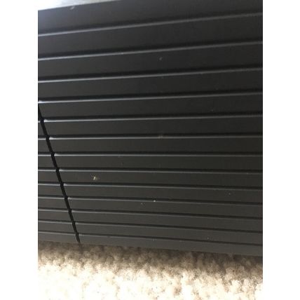 Vtg Faux Wood VHS Tape Holder Storage Cabinet Holds Up To 18 Tapes Black
