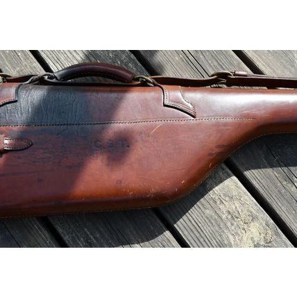 Antique Von Longerke & Detmold VL&D LEATHER TAKEDOWN RIFLE SHOTGUN CASE RARE W4B