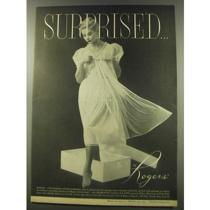 1956 Rogers Peignoir and Nightgown Advertisement - Surprised