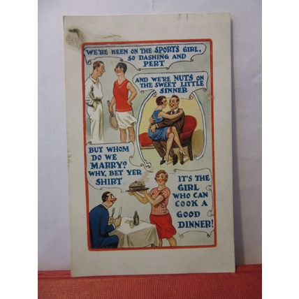 SAUCY SEASIDE POSTCARD used H. B. Ltd no 3460 humour 1930 pm #