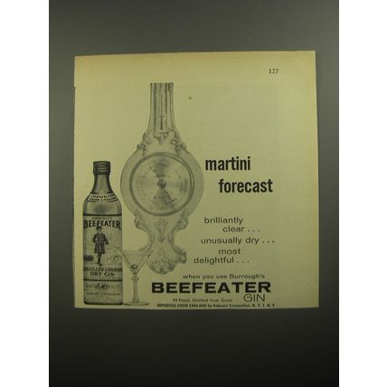 1956 Beefeater Gin Ad - Martini Forecast
