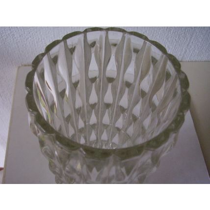 Vintage Fidenza Vetraria Column Vase 1960s Stampi Francolini Italy Vertical Wave
