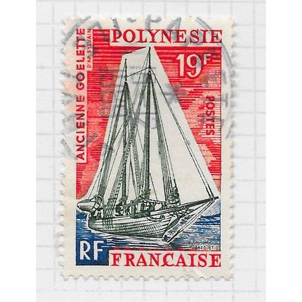 POLYNESIA 1966 FRENCH FRANCE ANCIENT SHIPS SCHOONER USED EARLY BOATS