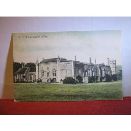 S W VIEW, LACOCK ABBEY, CHIPPENHAM, WILTSHIRE used antique postcard 1905 pm #