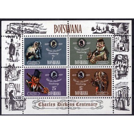 ZAYIX Botswana 65a MNH Charles Dickens Novelist Literature 062723S93M
