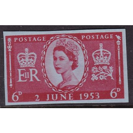 GB 1953 Elizabeth II 6d Coronation Stationary cut out VGC