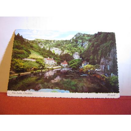 THE LAKE, CHEDDAR, SOMERSET used vintage postcard 1969 pm #