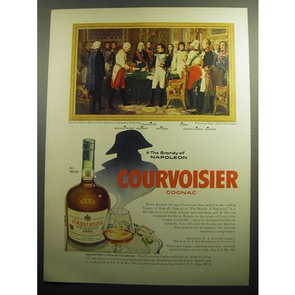 1958 Courvoisier Cognac Ad - Napoleon Recoit a Erfurt le Baron de Vincent