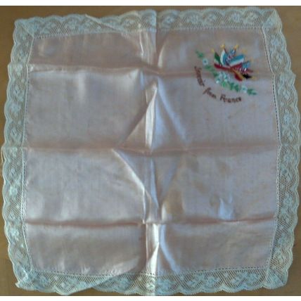 Vintage 1920's France Souvenier Handkerchief